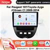HIZPO Schermo Intelligente per Auto per Peugeot 107, Toyota Aygo, Citroen C1 2005-2014, Carplay Wireless, GPS, 4G, RDS, Android Auto 6115 Multimedia
