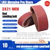 LUJI Nastro abrasivo in ossido di alluminio rosso, dimensioni 21x3 pollici (533x75 mm), per levigatrice a nastro, ideale per la levigatura di metallo e legno, grana 40-800.