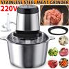 NONE Tritacarne Elettrico in Acciaio Inox da 3L, Nero, Spina EU, Controllo a 2 Velocità, Sistema di Lavorazione in Acciaio 304, Base Rimovibile, Facile da Pulire, per Carne, Verdure, Frutta, Frutta Secca,