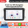 HIZPO Autoradio per VW Volkswagen Skoda Golf 5 6 Passat Seat Polo Jetta 8'' 2 Din Carplay Android Multimedia 4G GPS RDS WIFI