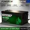 Powgrow Batteria LiFePO4 POWGROW 12V 24V 100AH 300AH 6000 Cicli a Scarica Profonda Batteria al Litio Ferro Fosfato ad Alta Capacità con BMS Integrato