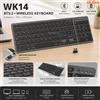 NONE Tastiera Wireless WK14 Bluetooth 5.2 & 2.4G a Grandezza Naturale con 103 Tasti, Design Sottile e Silenzioso, Interruttori a Forbice, Ricevitore USB per PC, Laptop, Tablet, Ufficio e Casa