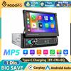 Podofo 1 Din 7" Autoradio Multimediale MP5 Player Universale con Schermo Touch Retrattile Manuale 1Din MP5 Video Stereo Bluetooth USB Controllo al Volante