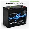 MARKTITA Batteria LiFePO4 12V 120Ah di Alta Qualità per Backup Domestico Off-Grid, Celle 21700, 8000+ Cicli di Servizio, BMS Intelligente Integrato per Camper, Imbarcazioni e Moto d'Acqua