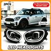 carinamoba Kit di aggiornamento automatico per fari anteriori a LED, 2 pezzi, compatibile con BMW MINI Countryman F60 2017-2020, lenti a proiettore, luci diurne DRL, lampada anteriore, impermeabile IP67,