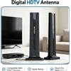 NUOYING Antenna digitale DVB-T per TV, adatta all'uso in ambienti interni, con guadagno elevato di 25 dB, base magnetica, ricezione di segnali VHF e UHF, antenna portatile per TV, ideale per ricevere