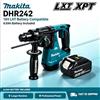 Makita Trapano a percussione rotante Makita DHR242 18V LXT, senza spazzole, con attacco SDS-Plus da 24 mm, 3 modalità, impatto da 2,0 J, con batteria da 6,0 Ah, utensile elettrico professionale per
