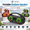 NONE WETECH WR-57: altoparlante Bluetooth portatile per esterni, Bluetooth 5.3, suono potente con radio FM, luce ad anello a LED, ricarica tramite USB-C, ingresso AUX, connessione TWS, disponibile in 3