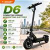 TODIMART D6 Monopattino Elettrico Pieghevole per Adulti Doppio Motore Batteria 48V 13Ah Autonomia 45KM Pneumatici Off Road da 10 Pollici Sospensione Anteriore Doppi Freni a Disco Controllo Smart APP