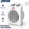 NONE Zephir ZTRM5: termoventilatore portatile da 2000 W, riscaldatore elettrico per ambienti con termostato regolabile, 2 livelli di riscaldamento, modalità ventilatore, protezione contro il
