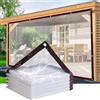 NONE Telo trasparente spesso, impermeabile, resistente ai raggi UV, antistrappo, durevole, in plastica, vinile, con occhielli, copertura antipioggia per giardino.