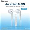 NONE Auricolari con cavo, connettore da 3,5 mm / Lightning, auricolari intra-auricolari con microfono, controllo del volume, cuffie stereo per iPhone e smartphone Android.
