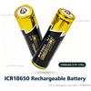 NONE Batteria ricaricabile agli ioni di litio ICR18650, 3,7 V, 1200 mAh, con connettore a pulsante e testa appuntita, per lampade frontali, ventilatori portatili e microfoni. Confezione da 2 pezzi.