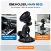 NONE Supporto magnetico per telefono da auto, braccio corto regolabile, ventosa, supporto magnetico per telefono da auto con rotazione a 360°, da fissare al cruscotto o al parabrezza, con piastre in