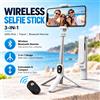NONE Bastone per selfie wireless con treppiede e telecomando Bluetooth, supporto per telefono estensibile da 18,5 a 75 cm, monopiede portatile 3 in 1 per smartphone.