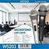 Microfono dinamico professionale, unidirezionale, portatile e con cavo, ideale per registrazioni vocali, con cavo lungo 2 metri e connettore da 6,5 mm, perfetto per karaoke, matrimoni, feste,