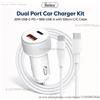 NONE Kit caricabatterie da auto Relex WG73 con doppia porta, ricarica rapida, 20W USB-C PD + 18W USB-A, adattatore di alimentazione per auto con cavo USB-C-USB-C da 100 cm, per smartphone e tablet.