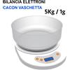 Bilancia da cucina digitale da 5 kg con ciotola rimovibile, funzione tara, display a LED, elevata precisione, ideale per la preparazione di pasti e per la cottura.