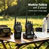 NONE WETECH Walkie Talkie, set da due ricetrasmittenti a lungo raggio VHF/UHF 430-440MHz, ricaricabili, con batteria da 1500mAh, torcia LED e base di ricarica, ideali per campeggio, escursioni e caccia