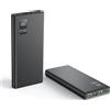 NONE Power bank con ricarica super rapida da 40 W, caricabatterie portatile con display digitale a LED, porte di uscita USB-C e doppia porta USB, batteria esterna ad alta capacità per iPhone, Samsung e