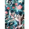 Tenda Migration Blu 145x260 cm con Occhielli - Tenda Decorativa con Fantasia Floreale e Uccelli, Ideale per Soggiorno e Camera da Letto
