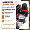 NONE Compressore per aerografo Podofo 220V 110W 1/5HP, pompa ad aria a pistone senza olio, 23-25L/min, 40dB, con regolatore, separatore di umidità, spegnimento automatico, attacco per tubo da 1/8 di