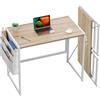 NONE Scrivania pieghevole per computer GarveeLife, 80 cm - Tavolino compatto e portatile, ideale per spazi ridotti - Tasca laterale e 2 ganci - Piedini antiscivolo - Facile da montare - Colore nero.