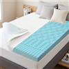 Vacclo Topper per Materasso in Memory Foam con Rivestimento con Cerniera 140x200/180x200cm, Topper in Gel Rilassante e Rinfrescante, Morbido e Rigido, per Dormire Comodamente e Alleviare il Mal di Schiena