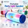 NONE WETECH, altoparlante Bluetooth portatile per feste, con suono da 10 W, Bluetooth 5.0, luci a LED RGB multicolore, radio FM, riproduzione da micro SD/USB/AUX, 3 colori diversi per le estremità, ideale