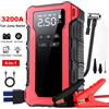 raugee Avviatore di emergenza per auto 3200A con compressore d'aria, avviatore per batteria auto 12V, booster di emergenza portatile per auto, pompa d'aria 150PSI, power bank 4-IN-1, gonfiatore per