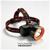 NONE WETECH Lampada frontale ricaricabile a LED, luce frontale USB-C 10W 1500mAh, 3 modalità, intensità regolabile, zoom telescopico, cinturino elastico regolabile per campeggio, escursioni, corsa e