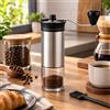 NONE Macinacaffè Manuale in Acciaio Inox, 56 Impostazioni di Macinatura, Macine in Ceramica, Contenitore per 30g di Chicchi per Espresso, Moka, Pour Over e French Press