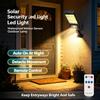 NONE Lampione stradale a LED solare con sensore di movimento, lampione stradale a LED solare impermeabile con telecomando e staffa regolabile, ideale per illuminare di notte il cortile, il portico, il