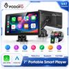 Podofo, autoradio portatile con schermo da 7 pollici, compatibile con CarPlay e Android Auto, dotata di schermo touchscreen integrato, connettività Bluetooth, AirPlay, lettore multimediale e supporto