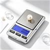 NONE Bilancia digitale di precisione W4203, bilancia elettronica tascabile ad alta precisione, 500 g, 0,01 g, ideale per pesare gioielli e oro.