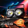 carinamoba Faro LED COB a 2 occhi da 200W, 2x100W, bianco freddo e caldo, DMX512, luce stroboscopica per pubblico, illuminazione scenica per studio TV, chiesa, teatro, discoteca, DJ, bar, feste, matrimoni,