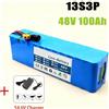DAGENLY Nuova batteria al litio da 48 V, 100000 mAh, 2000 W, 13S3P, pacco batterie agli ioni di litio per kit BAFANG da 54,6 V, 750 W, 2000 W, con BMS integrato da 20 A e caricabatterie.