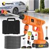 CONENTOOL Idropulitrice a Batteria 21V 600W 50BAR 14000RPM Pulitore Portatile con Controllo Continuo della Velocità, Flusso d'Acqua 3L/min, Tubo da 5M, Batteria 10000mAh, Serbatoio Schiuma per