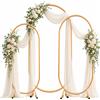 Vacclo Set da 3 supporti per arco nuziale, altezza 1,8 m/2 m/2,2 m, struttura ad arco in metallo dorato, ideale per creare un arco decorativo con palloncini per matrimoni, feste di addio al nubilato, Natale