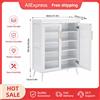 NONE Ampia capacità e design moderno: scarpiera a 5 livelli con ante in vetro, ripiani regolabili e struttura robusta. Organizzatore ideale per ingresso, soggiorno o armadio. Colore: bianco.