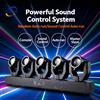 DJBY Faro mobile a LED da 180 W con 5 testine rotanti XY, luce da discoteca per DJ, controllo vocale DMX512, fascio RGBW + laser verde per feste, matrimoni, club, bar, Natale, illuminazione da palco