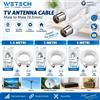NONE Cavo per antenna TV, connettore maschio-maschio, cavo di prolunga coassiale da 9,5 mm, disponibile in lunghezze di 1,5 m, 3 m e 5 m, garantisce una trasmissione stabile del segnale, facile da