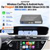 AUTOTOP CarPlay e Android Auto Wireless per Peugeot 208 308 508 3008 Citroen C4 C5 DS3 DS4 DS5 Ford SMEG, Supporta la Funzione di Parcheggio in Retromarcia con Telecamera Posteriore, Mirroring Link,