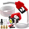 Pompa elettrica per il trasferimento di carburante diesel, 12V, 200W, portata 45L/min, kit di pompe per il trasferimento di carburante con sistema di autoadescamento, dotato di ugello manuale in