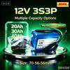 DAWEIKALA Pacco batterie al litio ricaricabile 12V 3S3P, disponibile in diverse capacità: 20Ah/30Ah/40Ah, con scheda di protezione BMS integrata e connettore DC per luci a LED, sistemi di videosorveglianza e