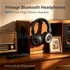 NONE Cuffie Bluetooth Pieghevoli Vintage Over-Ear Wireless con Microfono, Super Bass, Supporto Cavo AUX