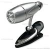 NONE W2443 Mini lampada da lettura a clip, 0,5 W, 1 LED, lampada da libro portatile, alimentata a batteria, ideale come lampada da comodino, con braccio flessibile, alimentata da 3 batterie LR44.