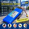 Batteria ricaricabile agli ioni di litio 36V 100Ah 10S1P, nuova e originale, con BMS e motore integrato da 750W, adatta alla maggior parte delle batterie per monopattini elettrici.