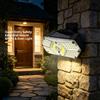 NONE WETECH W2704 Lampada da parete solare per esterni con 124 LED, impermeabile, con sensore di movimento, illuminazione dal tramonto all'alba, 2400mAh, luce di sicurezza per vialetto, giardino, cortile