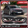 carinamoba Coppia di fari anteriori a LED per VW Golf 7 VII MK7 2013‑2017, con luci diurne DRL e indicatori di direzione, gruppo fari anteriori